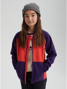 Burton Kids' Crown Weatherproof Track Jacket | Parachute Purple and Hibiscus Pink