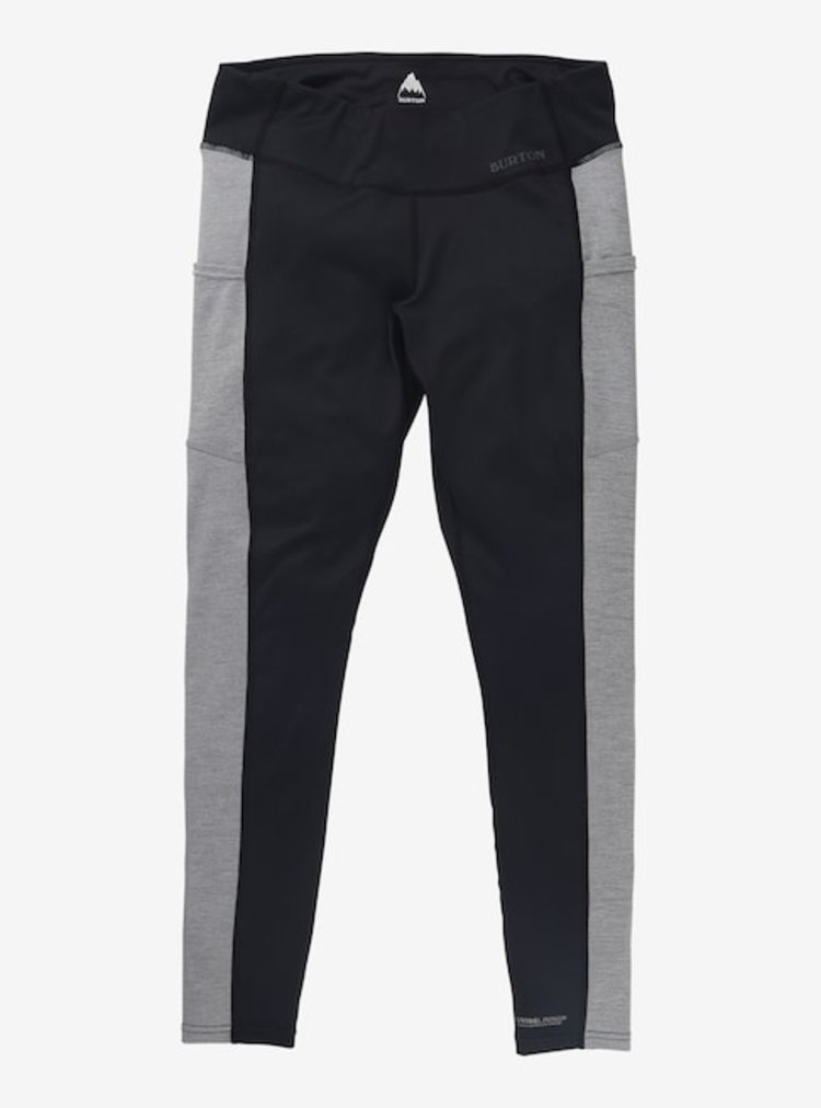 Burton Women's Midweight X Base Layer Pants | True Black / Gray Heather