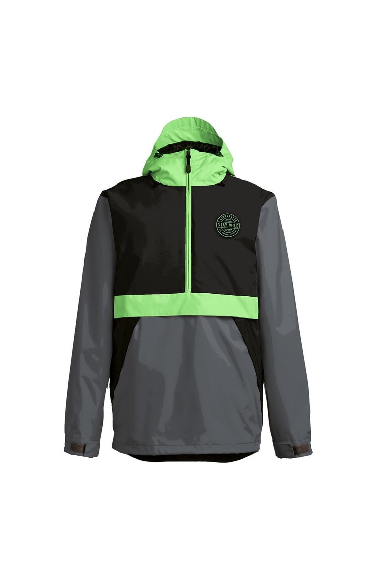 Airblaster Airblaster Trenchover Jacket | Black Hot Green