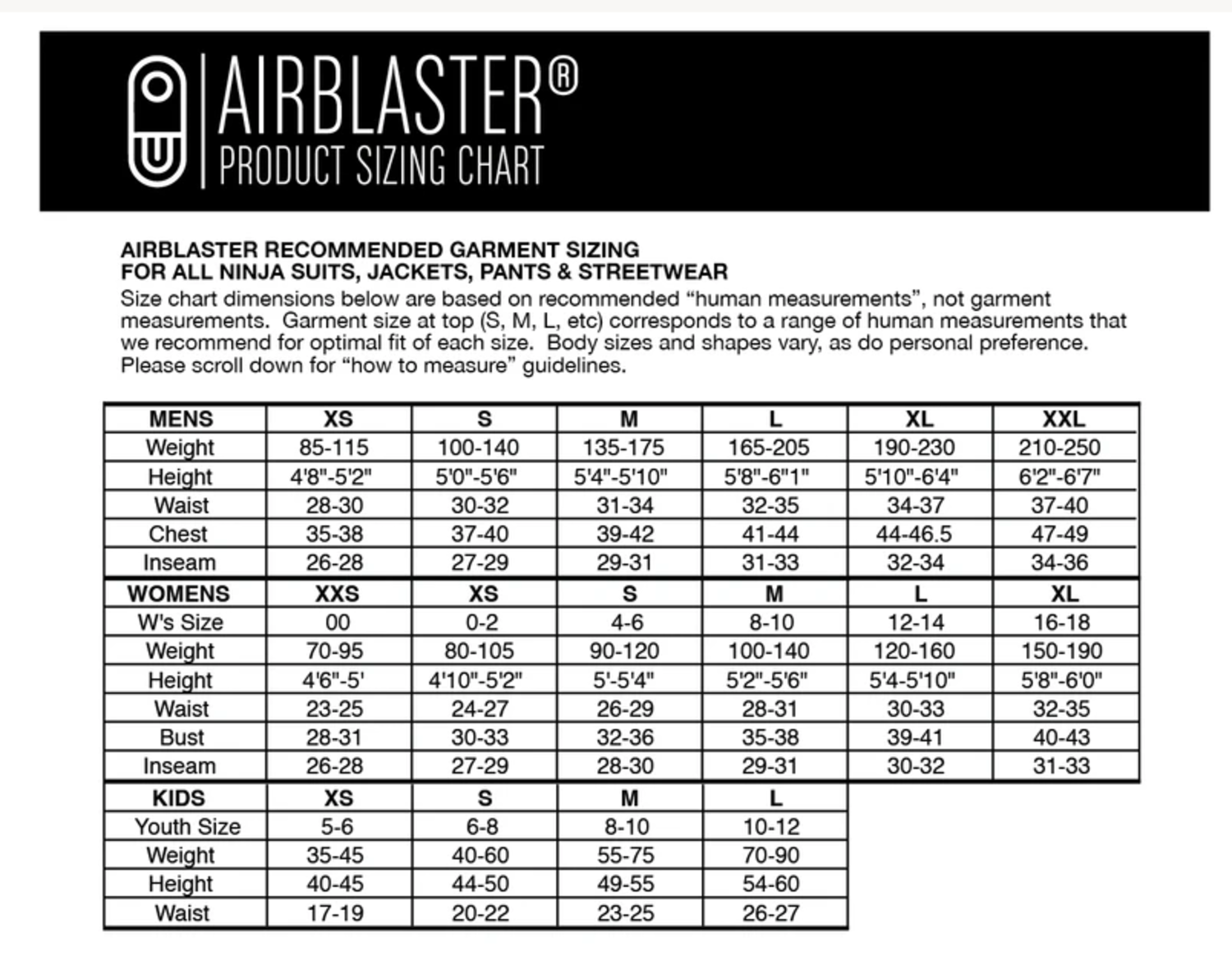 airblaster ninja suit sizing - OFF-51% > Shipping free
