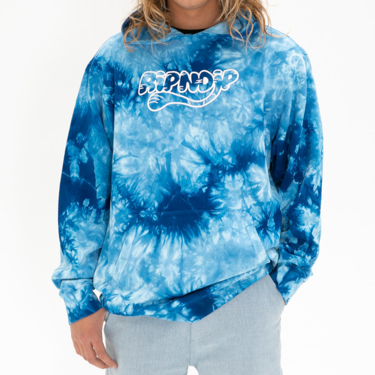 Ripndip Ripntail Pullover Hoodie Jacket | Blue Acid Wash