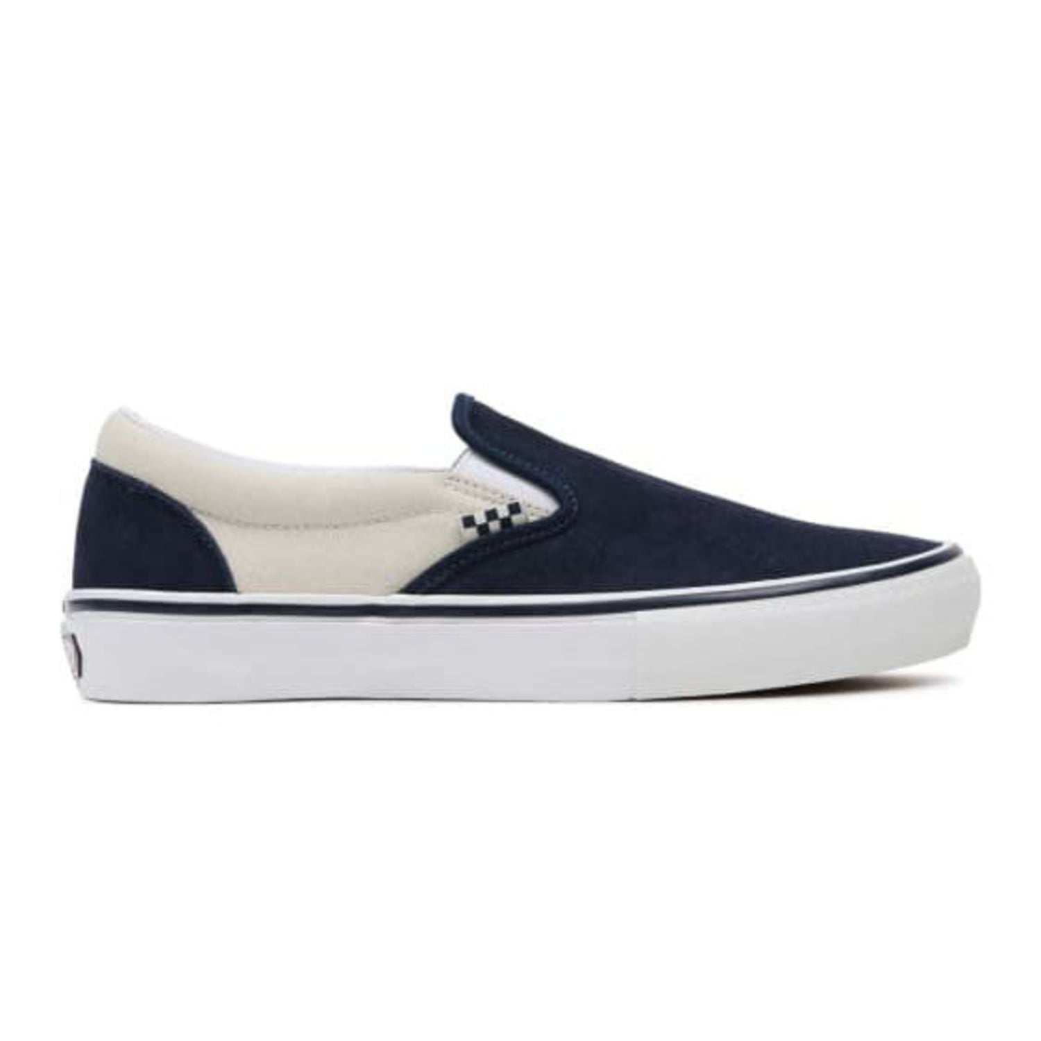 Vans Skater Slip-On Dress Blues/Turtledove PopCush Blue Suede/Cream Canvas Vans | Skate Slip On Shoes | Cream/Light Navy – Icons of Surf main image 3