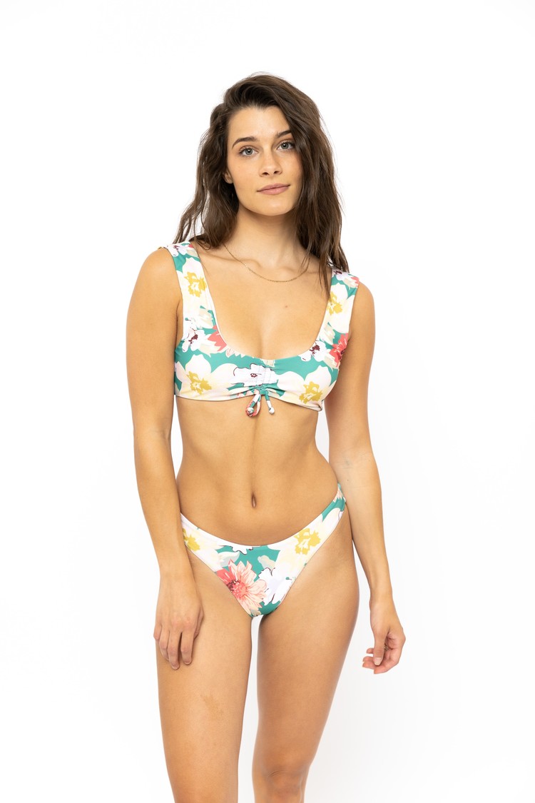 Flax Bikini Top | Sea Foam Floral