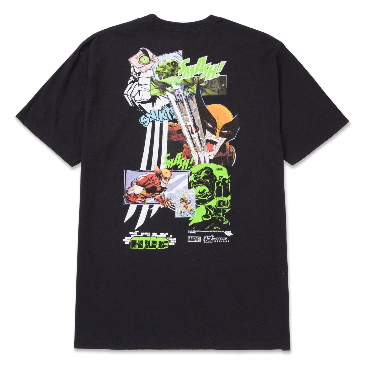 HUF MARVEL SMASH UP TEE BLK - The Choice Shop