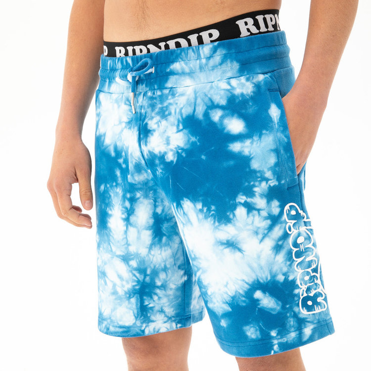Ripndip Ripndip Ripntail Sweatshorts | Blue Acid Wash