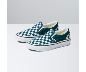 Vans Kids Classic Slip-On | Color Theory Checkerboard Deep Teal