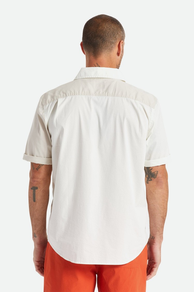 Brixton Charter X Woven Short Sleeve Shirt | Beige/Off White