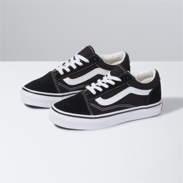 Black old skool vans kids discount