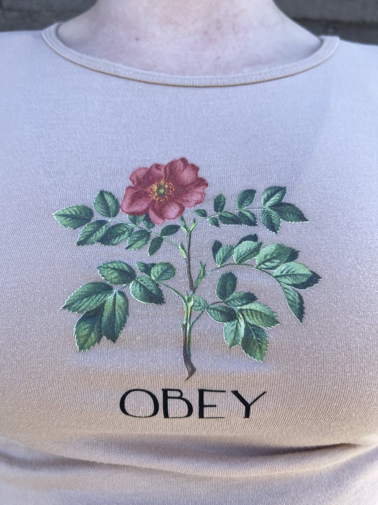 Obey CMYK Flower Cropped Mia Tee Long Sleeve | Irish Cream