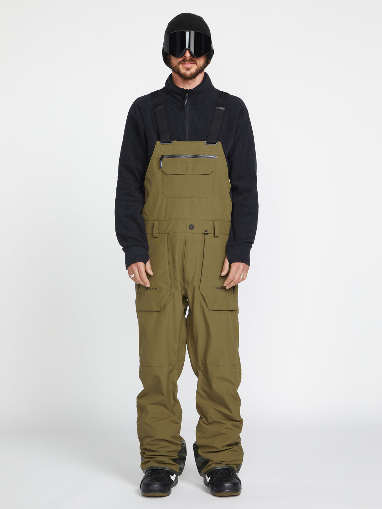 Volcom Men's Rain Gore-Tex Bib Overall | Dark Teak