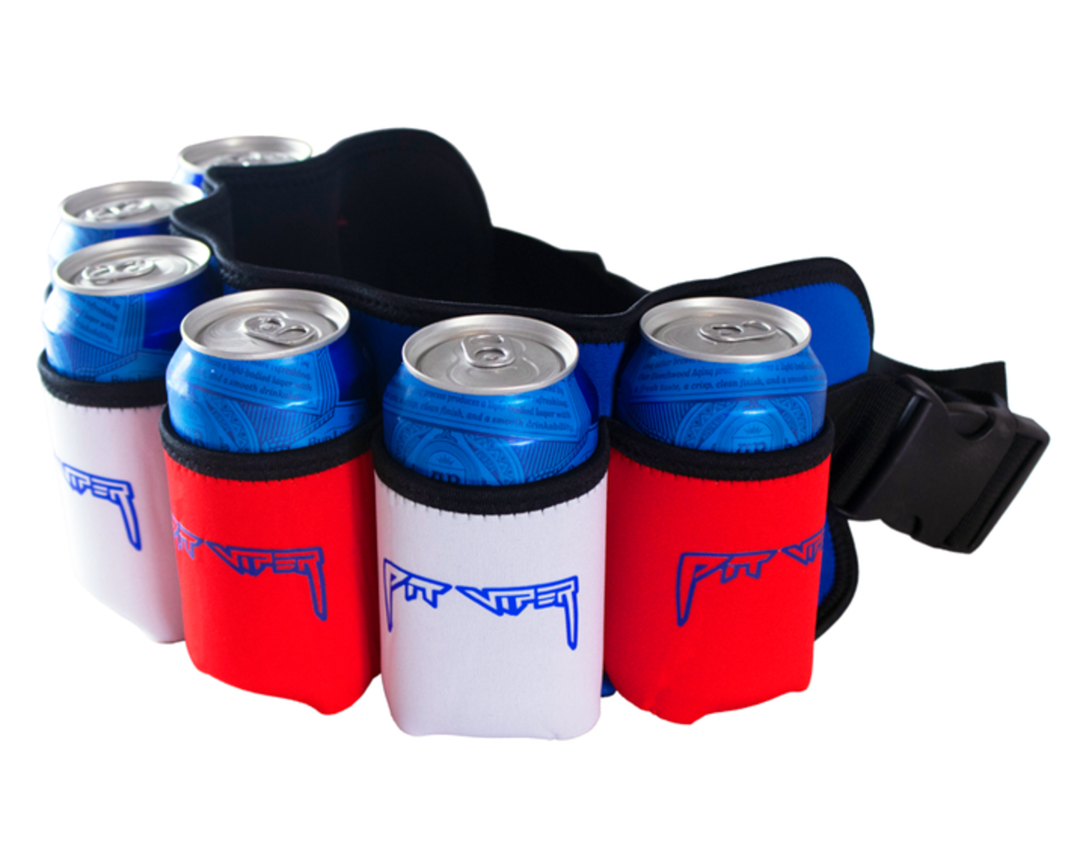6 Pack Holster Beer/Can Belt Bag Holder Bottle Beverage Can Holder - Unisex  (White)