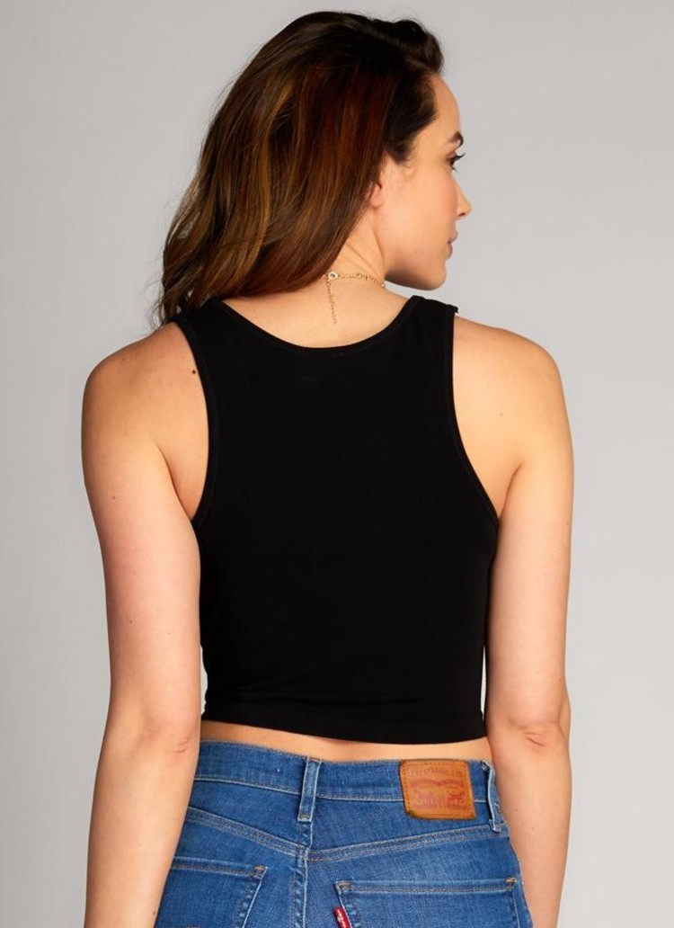 C'est Moi Bamboo Crop Tank | Black |  One Size
