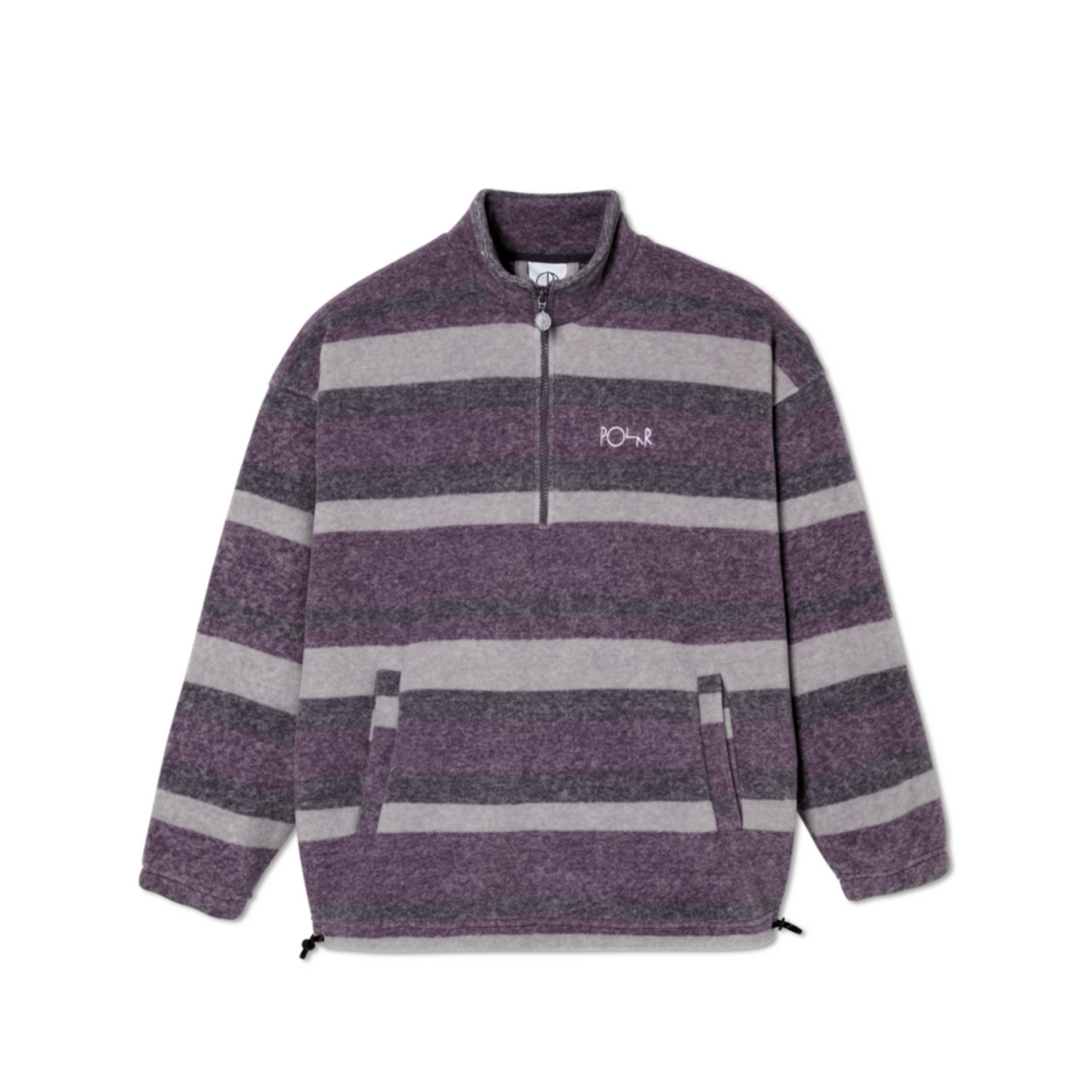 Polar Stripe Pullover Fleece Jacket - Large | Dark Violet