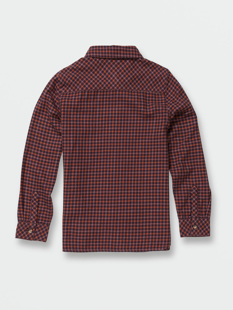Volcom Girl's Getting Rad Plaid Long Sleeve Shirt | Midnight Blue