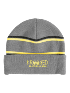 Krooked Krooked Eyes Cuff Beanie | Charcoal/Yellow/Black
