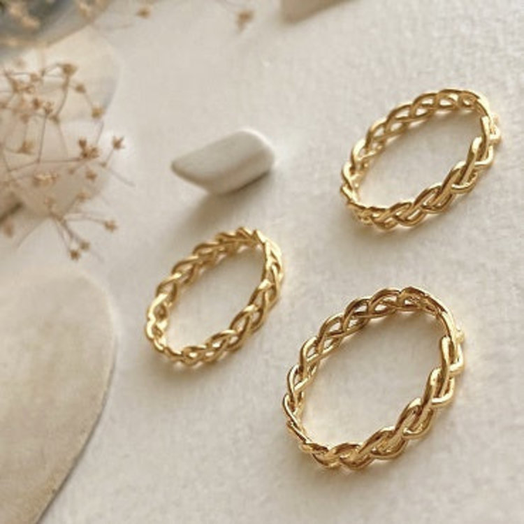 Pika & Bear Shelia Braided Ring | Gold