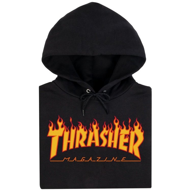 Thrasher Thrasher Flame Logo Pullover Hoodie Jacket | Black