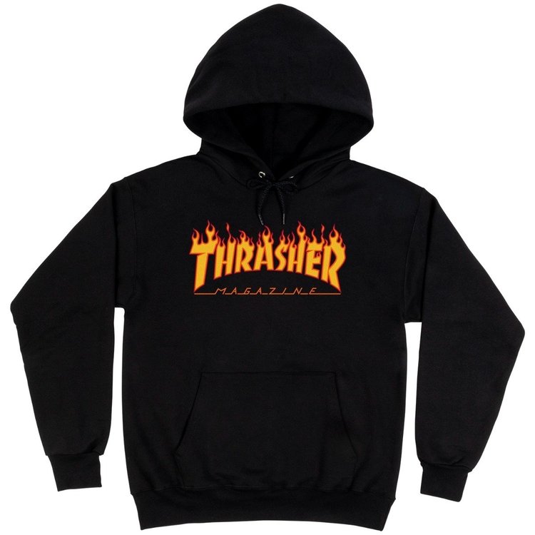 Thrasher Thrasher Flame Logo Pullover Hoodie Jacket | Black