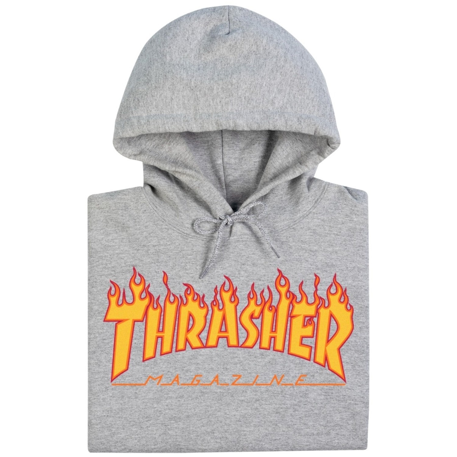 Thrasher Flame Logo Pullover Hoodie Jacket Grey Shop Now The