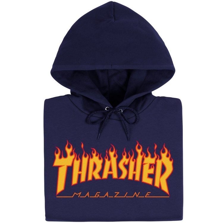 Thrasher Thrasher Flame Logo Pullover Hoodie Jacket | Navy