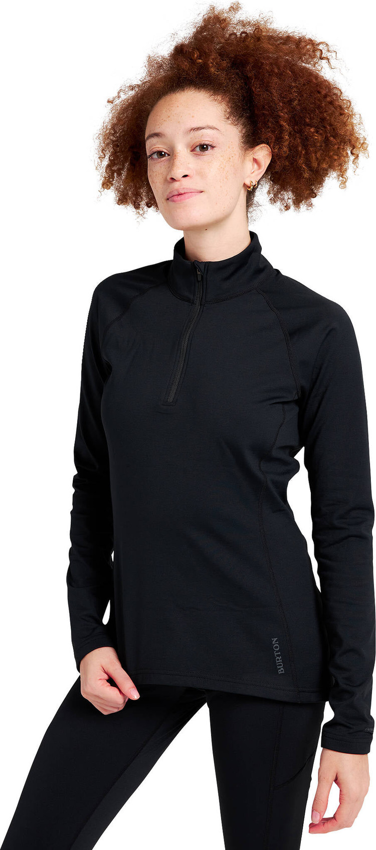 Burton Women's Heavyweight X Base Layer Quarter-Zip Top | True Black