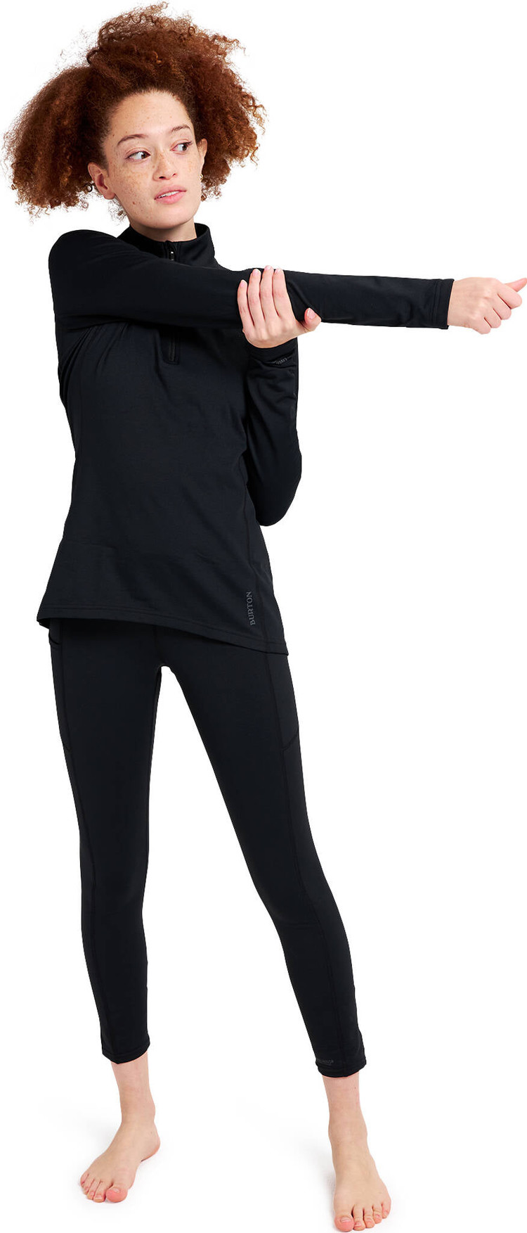 Burton Women's Heavyweight X Base Layer Quarter-Zip Top | True Black