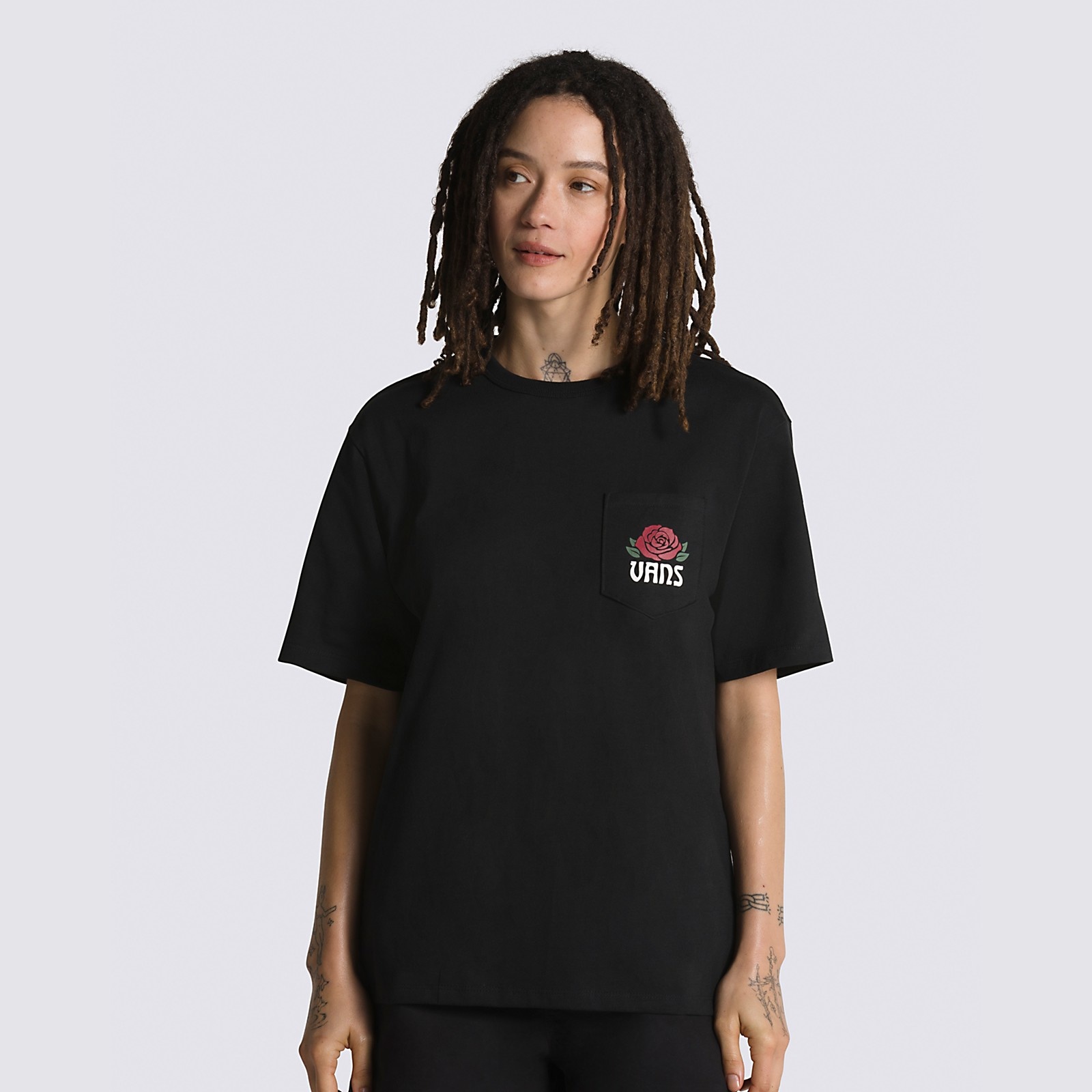 Vans rose checkerboard sleeve black cheap hoodie