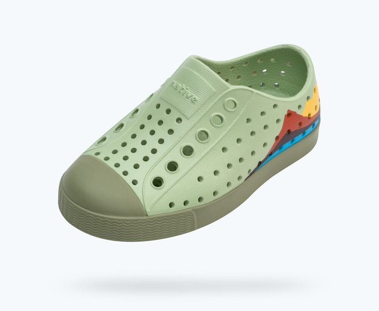 Native Native Jefferson Block Kids | Tea Green/ Loch Green/ Crater Mountain Block