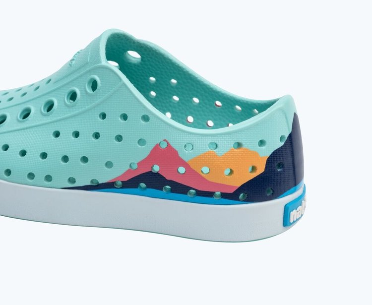 Native Native Jefferson Block Kids | Hydrangea Blue/ Coastal Blue/ Regatta Mountain Block