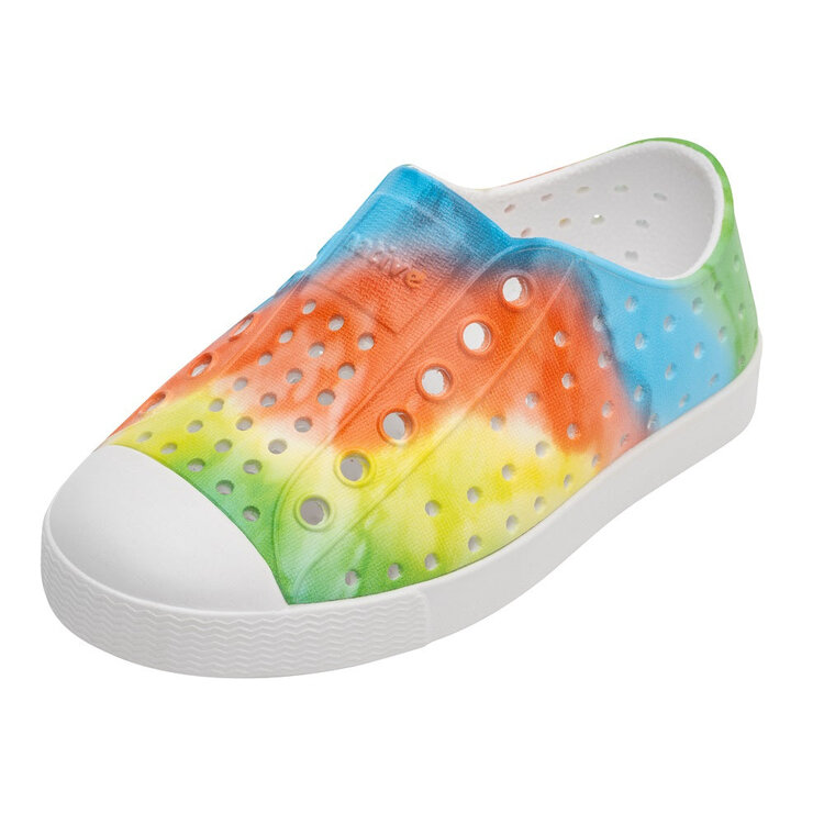 Native Native Jefferson Child | Shell White/ Shell White/ Rainbow Tie Dye