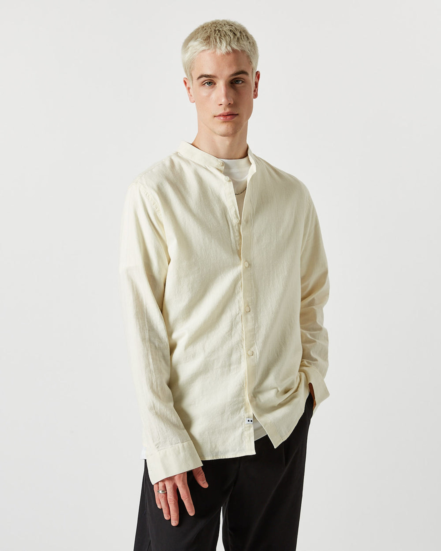 MINIMUM ANHOLT 2.0 LS SHIRT 0063 BKNWHT MEL - The Choice Shop