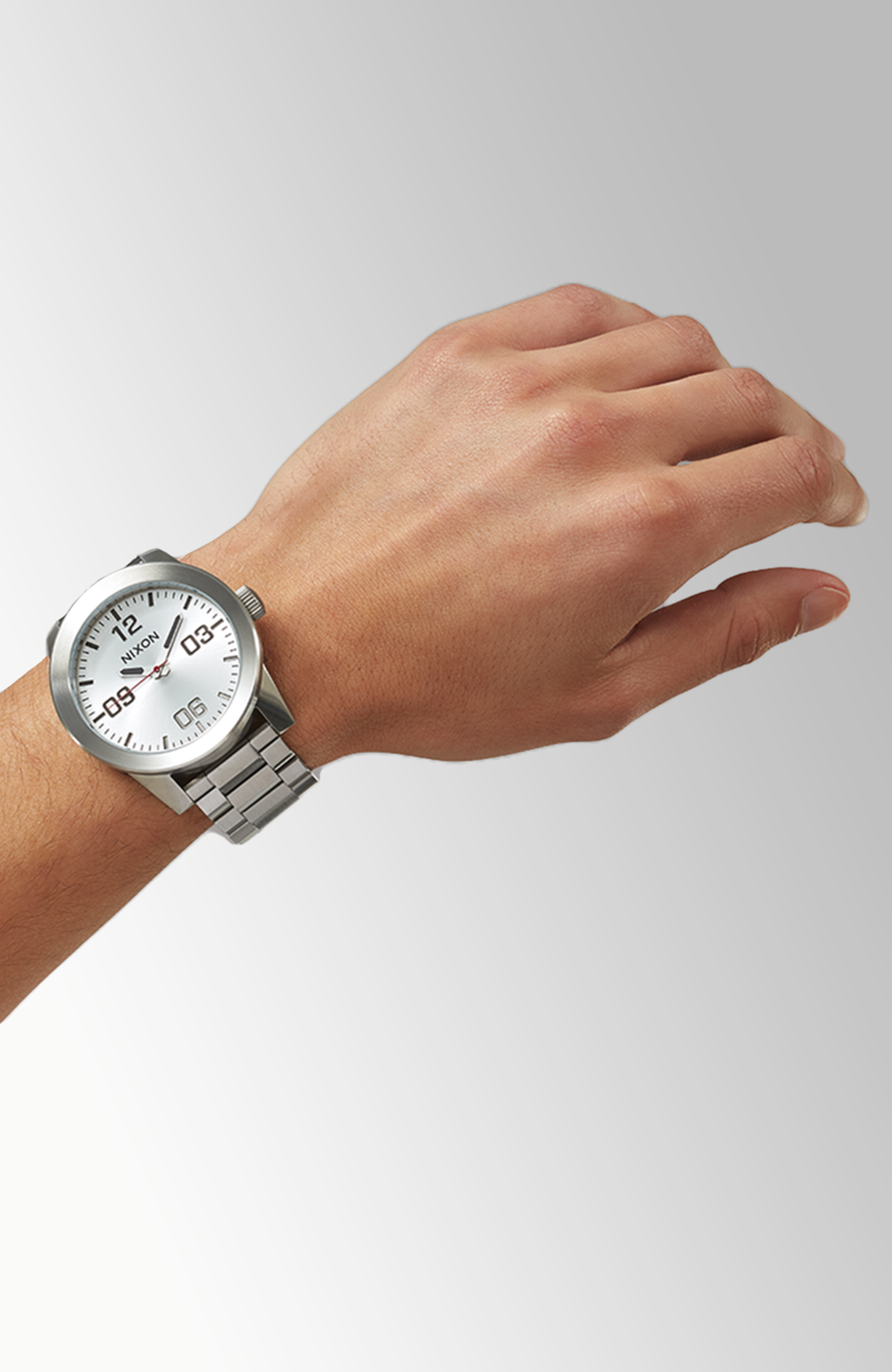Nixon Corporal Stainless Steel Watch White Silver Shop Now The Choice Shop