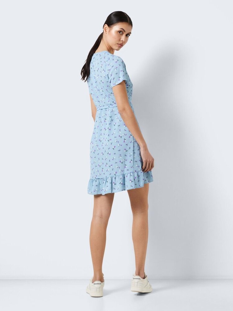 Noisy May Noisy May Clara Bianca Short Sleeves Wrap Dress | Cerulean