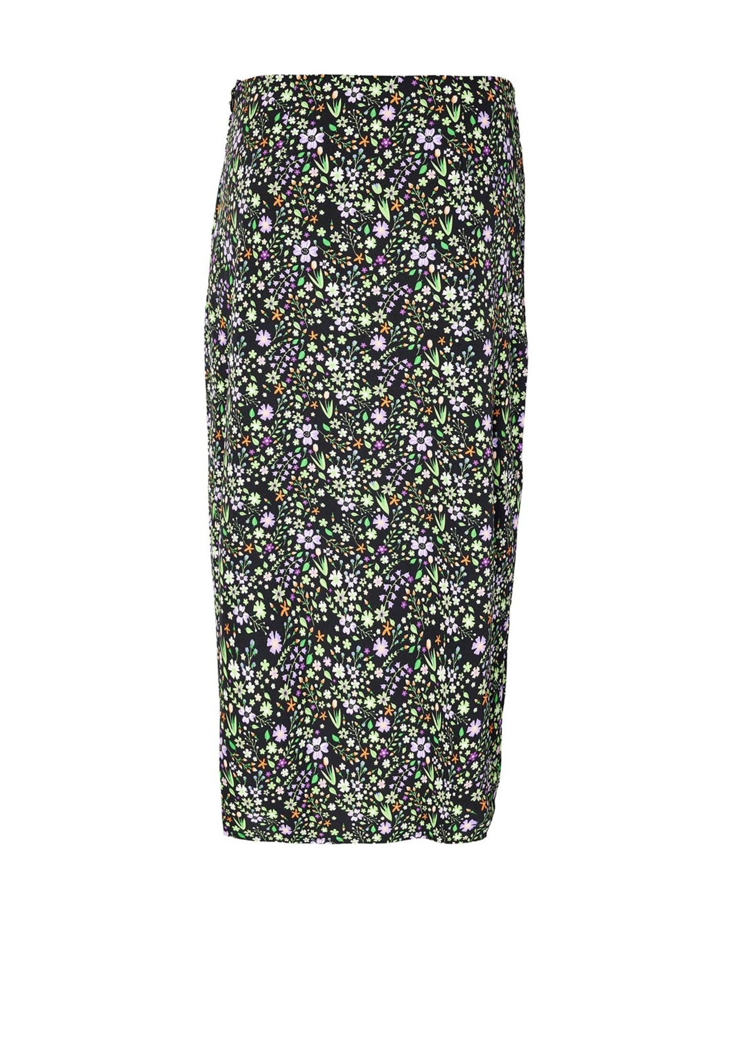 High waisted black floral skirt hot sale