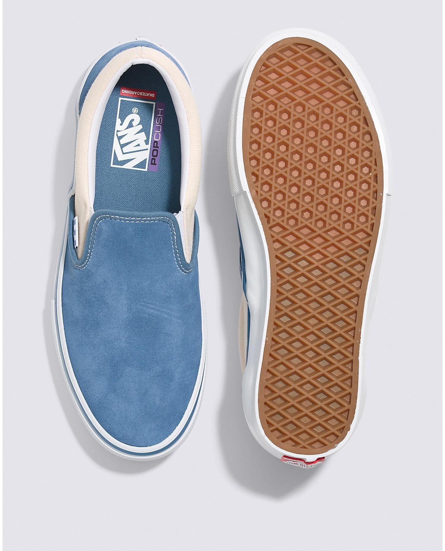 Vans Skate Slip On Shoes Cream Light Navy