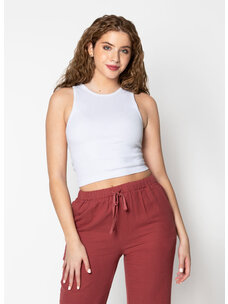 C'est Moi C'est Moi Bamboo Ribbed Tank | White | One Size