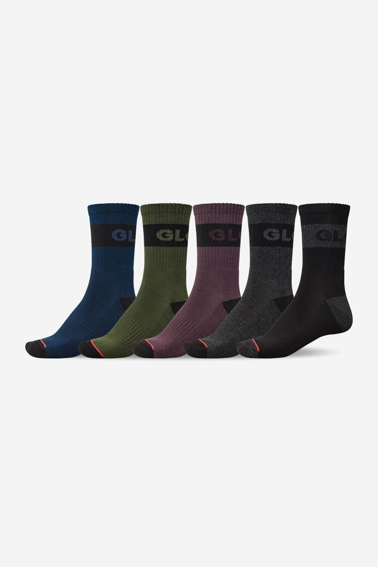 Globe Globe Horizons Crew Sock 5 Pack | Dark Assorted