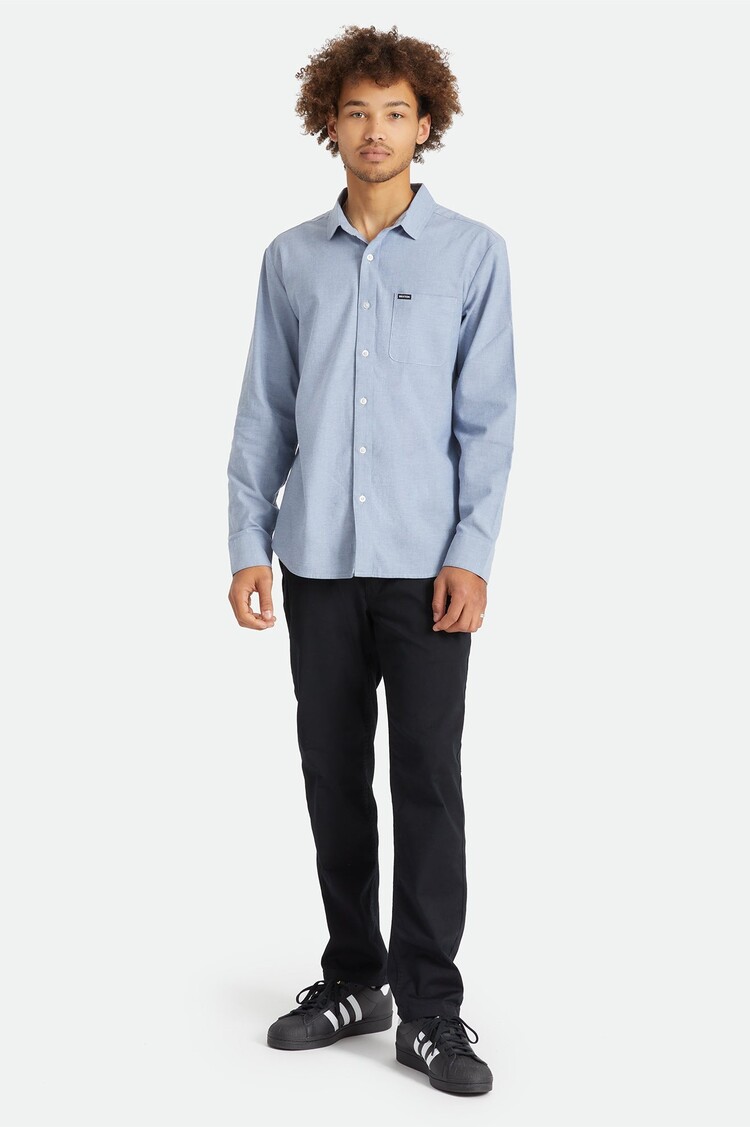 Brixton Charter Oxford Long Sleeve Woven | Light Blue Chambray