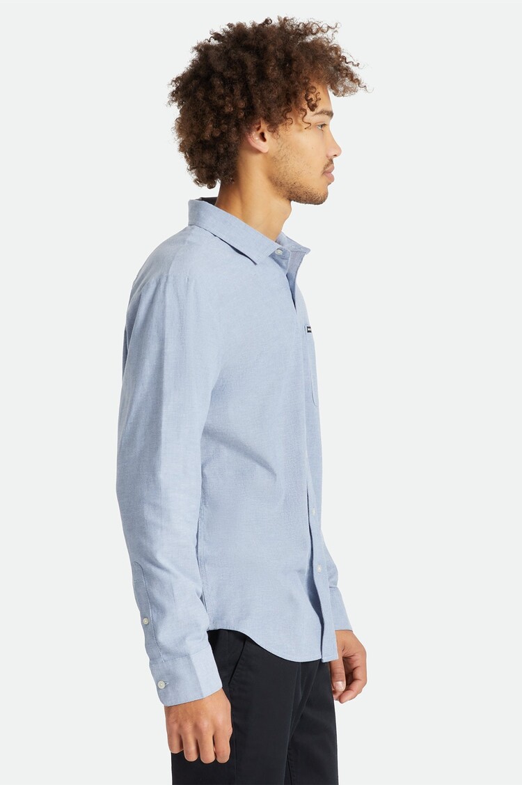 Brixton Charter Oxford Long Sleeve Woven | Light Blue Chambray