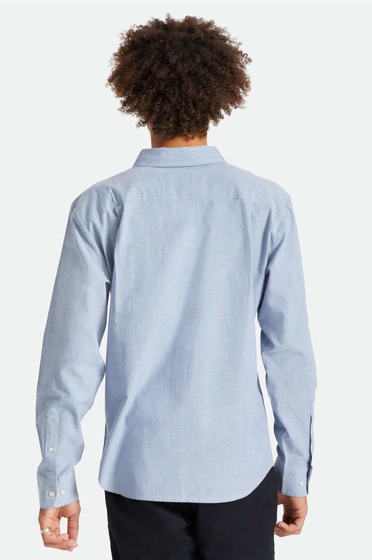 Brixton Charter Oxford Long Sleeve Woven | Light Blue Chambray