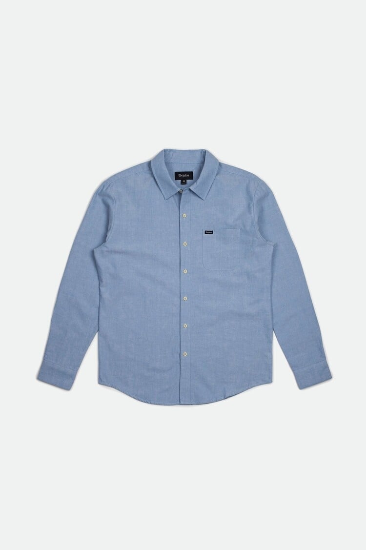 Brixton Charter Oxford Long Sleeve Woven | Light Blue Chambray