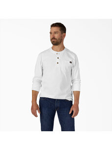 Dickies Dickies Heavyweight Long Sleeve Henley T-Shirt | White