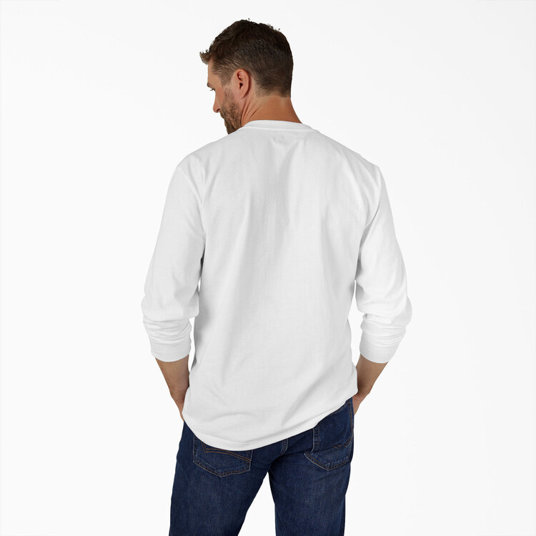 Dickies Dickies Heavyweight Long Sleeve Henley T-Shirt | White