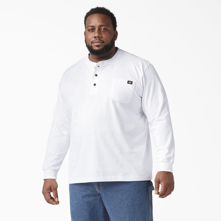 Dickies Dickies Heavyweight Long Sleeve Henley T-Shirt | White