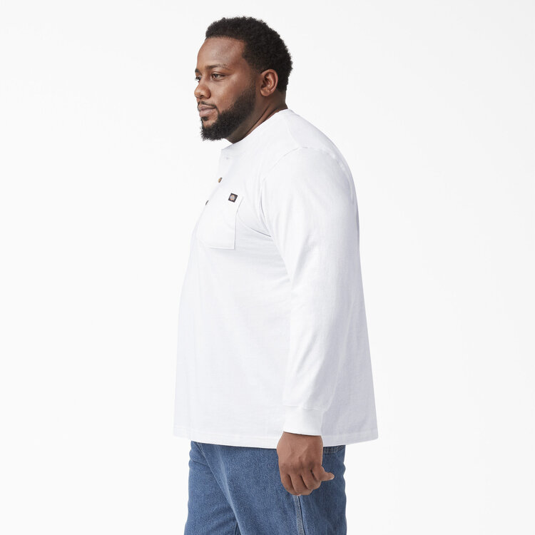 Dickies Dickies Heavyweight Long Sleeve Henley T-Shirt | White