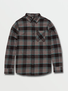 Volcom Volcom Big Boys' Caden Plaid Long Sleeve Flannel | Black