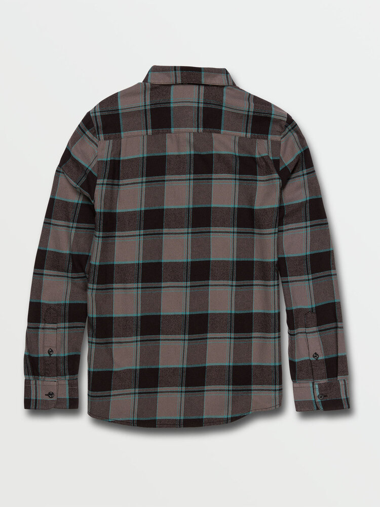 Volcom Volcom Big Boys' Caden Plaid Long Sleeve Flannel | Black