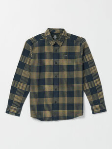 Volcom Volcom Big Boys' Caden Plaid Long Sleeve Flannel | Navy