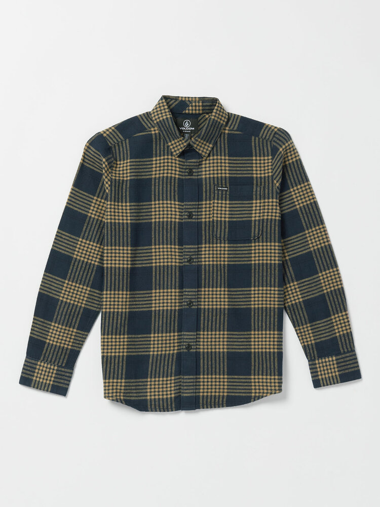Volcom Volcom Big Boys' Caden Plaid Long Sleeve Flannel | Navy