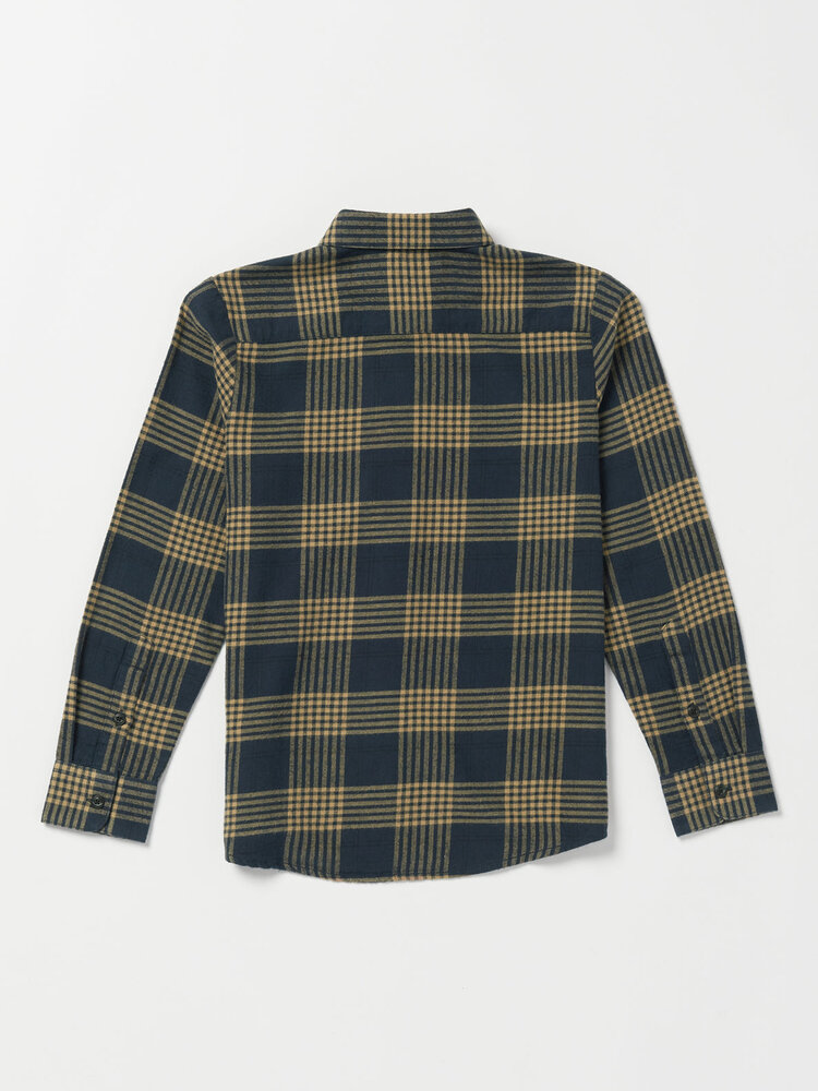 Volcom Volcom Big Boys' Caden Plaid Long Sleeve Flannel | Navy